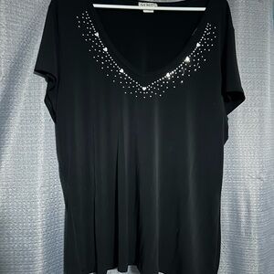 Mango Black Embellished Women's Top